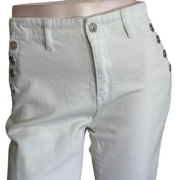 Happily Grey Signature Jeans Womens 3/26 White High Rise Sailor Style Flare - Picture 3 of 13